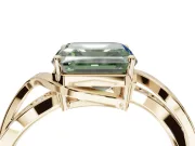 Asscher Cut Bypass Solitaire Engagement Ring Setting for a Fancy Green Lab-Grown Diamond | Pavé Strands | Yellow Gold