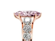Marquise Graduated Side Stone Engagement Ring Setting for a Fancy Pink Lab-Grown Diamond | Flat Top Band | Rose Gold