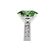 Oval Vintage Pavé Engagement Ring Setting for a Fancy Green Lab-Grown Diamond | White Gold