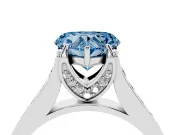 Heart-Shaped Graduated Pavé Engagement Ring Setting for a Fancy Blue Lab-Grown Diamond | Platinum