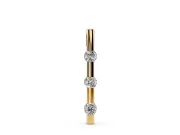 Round Lab-Grown Diamond Three-Stone Vertical Bar Pendant Necklace | Evenly Spaced | Yellow Gold