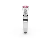 Cushion Cut Channel-Set Engagement Ring Setting for a Fancy Pink Lab-Grown Diamond | Platinum