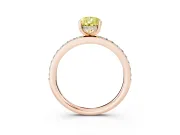 Pear-Shaped Hidden Halo Engagement Ring Setting for a Fancy Yellow Lab-Grown Diamond | Rose Gold