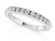 Round Diamond Wedding Eternity Band Set in Platinum with Channel Setting