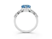 Heart-Shaped Accented Engagement Ring Setting for a Fancy Blue Lab-Grown Diamond | Sterling Silver