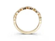 Round Lab-Grown Diamond Infinity Twist Wedding Band | Pavé and Polished | Yellow Gold