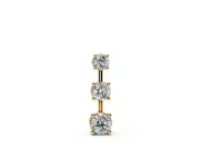 Round Lab-Grown Diamond Graduated Triple Bar Pendant Necklace | Prong Set | Yellow Gold