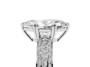 Marquise Three Row Pave Solitaire Engagement Ring Setting | Double Claw Prongs | Platinum