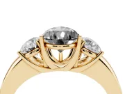 Pear-Shaped Three Stone Engagement Ring Setting for a Black Center | Plain Band | Yellow Gold