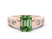 Emerald Cut Tension Style Engagement Ring Setting for a Fancy Green Lab-Grown Diamond | Rose Gold