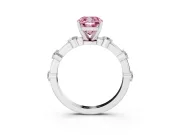 Cushion Cut Bar Set Engagement Ring Setting for a Fancy Pink Lab-Grown Diamond | Platinum