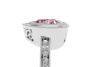 Heart-Shaped Halo Engagement Ring Setting for a Fancy Pink Lab-Grown Diamond | Sterling Silver - Design NV-24890