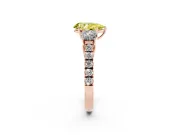 Pear-Shaped Engagement Ring Setting for a Fancy Yellow Lab-Grown Diamond | Three Stone | Rose Gold