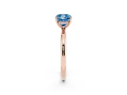 Cushion Cut Hidden Halo Ring Setting for a Fancy Blue Lab-Grown Diamond | Rose Gold