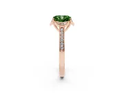 Radiant Cut Floral Pavé Engagement Ring Setting for a Fancy Green Lab-Grown Diamond | Rose Gold
