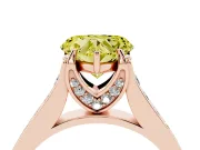 Heart-Shaped Graduated Pavé Engagement Ring Setting for a Fancy Yellow Lab-Grown Diamond | Rose Gold