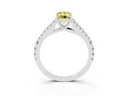 Emerald Cut Graduated Split Shank Engagement Ring Setting for a Fancy Yellow Lab-Grown Diamond | Platinum