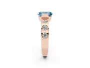 Emerald Cut Tension Style Engagement Ring Setting for a Fancy Blue Lab-Grown Diamond | Rose Gold