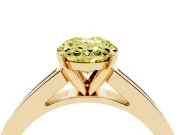 Oval Channel Engagement Ring Setting for a Fancy Yellow Lab-Grown Diamond | Yellow Gold