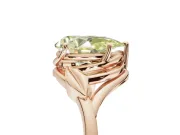 Pear-Shaped Leaf Bypass Solitaire Engagement Ring Setting for a Fancy Yellow Lab-Grown Diamond | Rose Gold