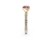 Heart-Shaped Pavé Engagement Ring Setting for a Fancy Pink Lab-Grown Diamond | Yellow Gold