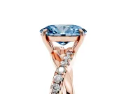 Oval Crossover Engagement Ring Setting for a Fancy Blue Lab-Grown Diamond | Rose Gold