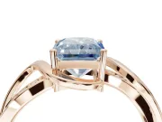 Radiant Cut Bypass Solitaire Engagement Ring Setting for a Fancy Blue Lab-Grown Diamond | Pavé Strands | Rose Gold