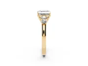 Asscher Cut Close Set Five Stone Engagement Ring Setting | Yellow Gold