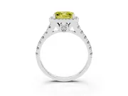 Asscher Cut Halo Engagement Ring Setting for a Fancy Yellow Lab-Grown Diamond | Shared Prong Shoulders | Sterling Silver