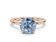 Round Hidden Halo Engagement Ring Setting for a Fancy Blue Lab-Grown Diamond | Rose Gold
