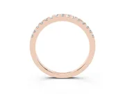 Round Diamond Pavé Half Eternity Band Set in Rose gold with Shared Prong Setting
