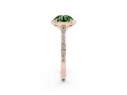 Round Halo Engagement Ring Setting for a Fancy Green Lab-Grown Diamond | Rose Gold - Design NV-24729