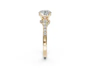 Round Pavé Solitaire Engagement Ring Setting | Crossover Gallery | Yellow Gold
