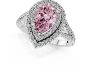 Pear-Shaped Halo Engagement Ring Setting for a Fancy Pink Lab-Grown Diamond | White Gold - Design NV-24799