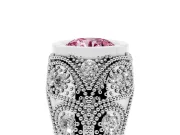 Round Vintage Bezel Engagement Ring Setting for a Fancy Pink Lab-Grown Diamond | White Gold