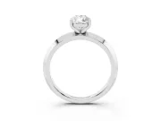 Pear-Shaped Knife-Edge Solitaire Engagement Ring Setting | Plain Band | Platinum