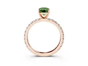 Emerald Cut Pavé Engagement Ring Setting for a Fancy Green Lab-Grown Diamond | Rose Gold