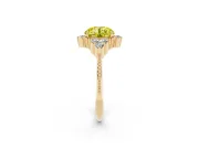 Round Cluster Engagement Ring Setting for a Fancy Yellow Lab-Grown Diamond | Yellow Gold