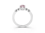 Marquise Five Stone Engagement Ring Setting for a Fancy Pink Lab-Grown Diamond | Sterling Silver