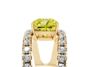 Cushion Cut Pavé Engagement Ring Setting for a Fancy Yellow Lab-Grown Diamond | Yellow Gold - Design NV-24679