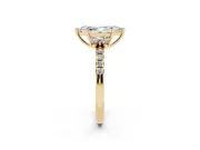 Marquise Side Stone Pave Engagement Ring Setting | Paired Round Accents | Yellow Gold