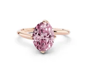Oval Bypass Solitaire Engagement Ring Setting for a Fancy Pink Lab-Grown Diamond | Rose Gold