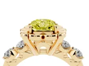 Radiant Cut Floral Engagement Ring Setting for a Fancy Yellow Lab-Grown Diamond | Petal Frame | Yellow Gold