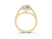 Heart-Shaped Framed Halo Engagement Ring Setting | Graduated Pavé Band | Yellow Gold