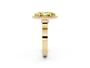 Marquise Halo Engagement Ring Setting for a Fancy Yellow Lab-Grown Diamond | Pavé Panel Shoulders | Yellow Gold
