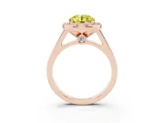 Round Rimmed Halo Engagement Ring Setting for a Fancy Yellow Lab-Grown Diamond | Rose Gold