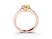 Emerald Cut Half Bezel Engagement Ring Setting for a Fancy Yellow Lab-Grown Diamond | Channel Band | Rose Gold
