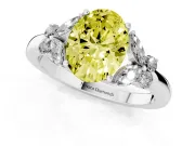 Oval Petal Engagement Ring Setting for a Fancy Yellow Lab-Grown Diamond | Platinum