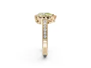 Pear-Shaped Milgrain Halo Engagement Ring Setting for a Fancy Yellow Lab-Grown Diamond | Wide Pavé Band | Yellow Gold