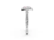 Radiant Cut Sectioned Halo Engagement Ring Setting for a Fancy Pink Lab-Grown Diamond | Sterling Silver